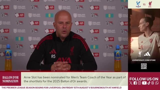 Arne Slot Press Conference | Liverpool vs Crystal Palace | Community Shield