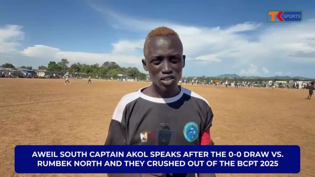 Aweil South captain Akol after bowing out of BCPT following a goalless draw against Rumbek North