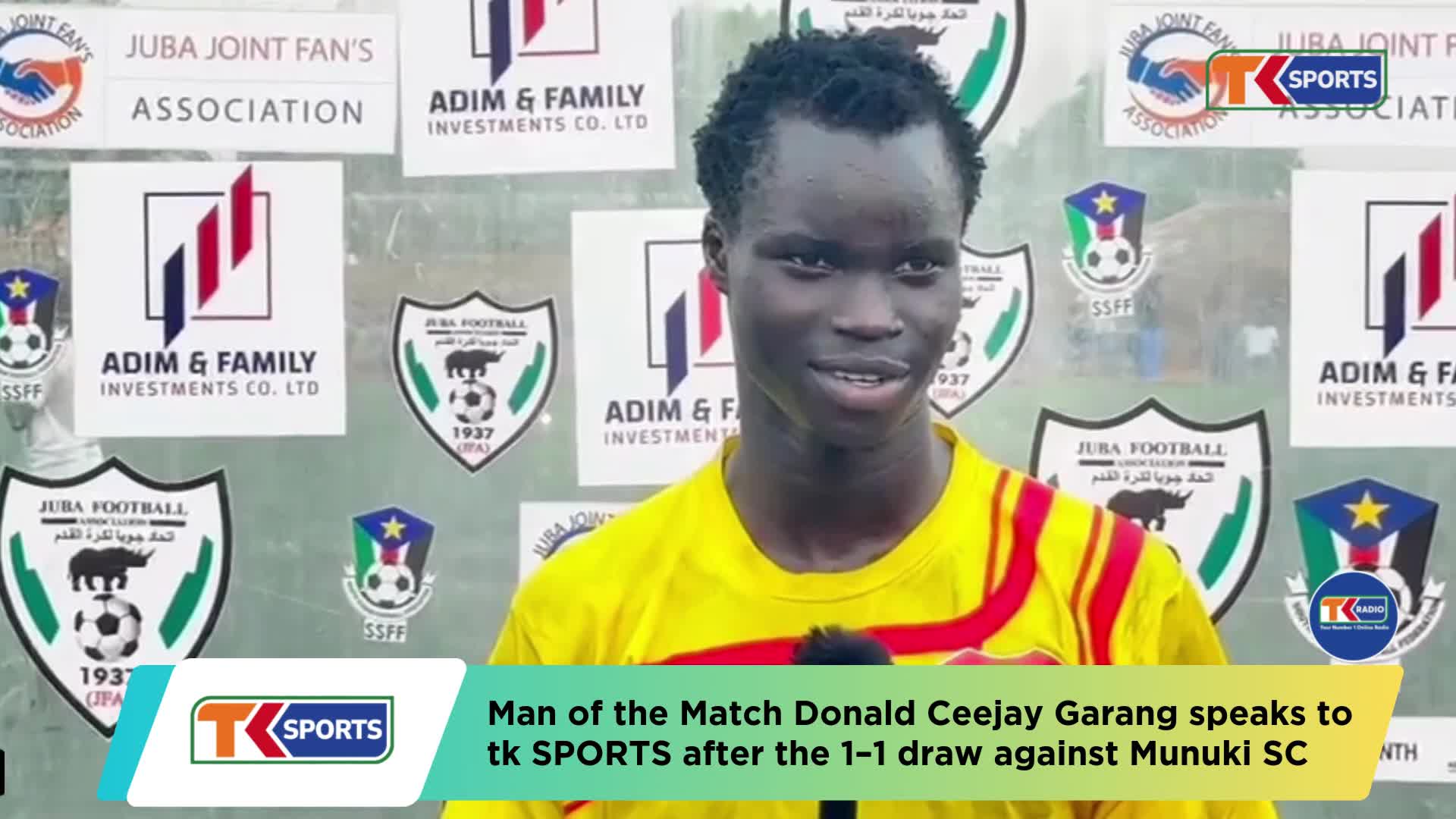 Donald Ceejay Garang after being named MOTM | Munuki SC 1-1 El-Merriekh Juba | Juba FA League Match Week 16 2025-26