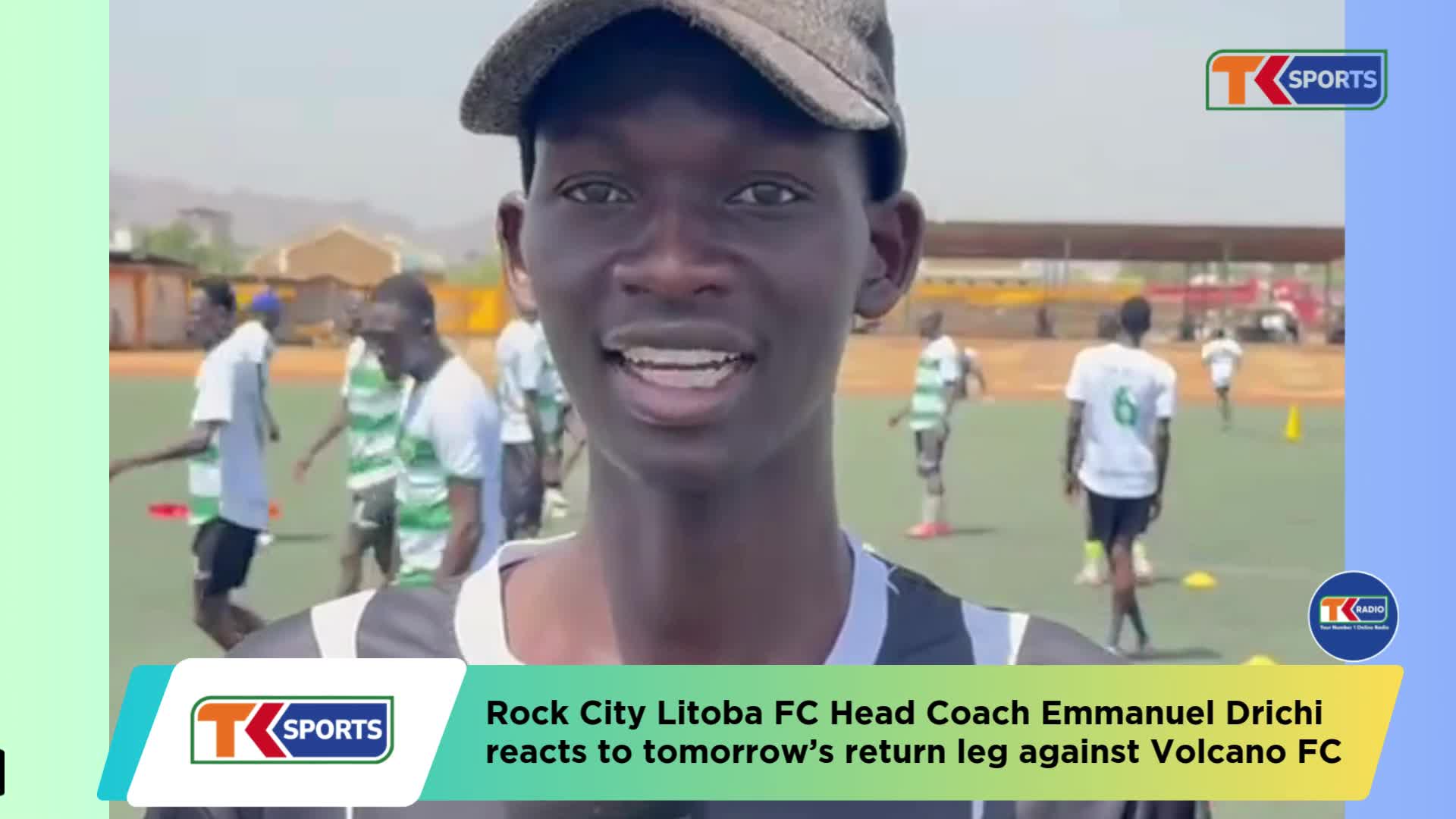 Rock City Litoba FC head coach Emmanuel Drichi looks ahead of the National South Sudan Cup Second leg against Volcano FC