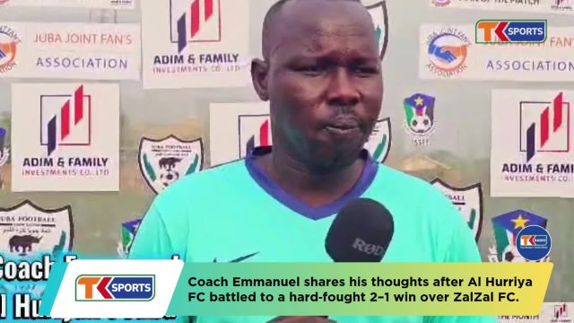 Juba. Saturday, 14th March | Coach Emmanuel reacts to Al-Hurria's late 2-1 win against Zalzal FC on Friday afternoon | Juba FA League Match Week 22
